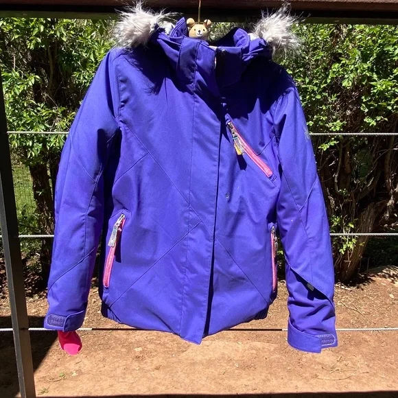 Spyder insulated ski jacket with hood for girls - Picture 1 of 5